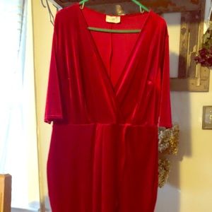 Club L by ASOS curve velour wrap dress